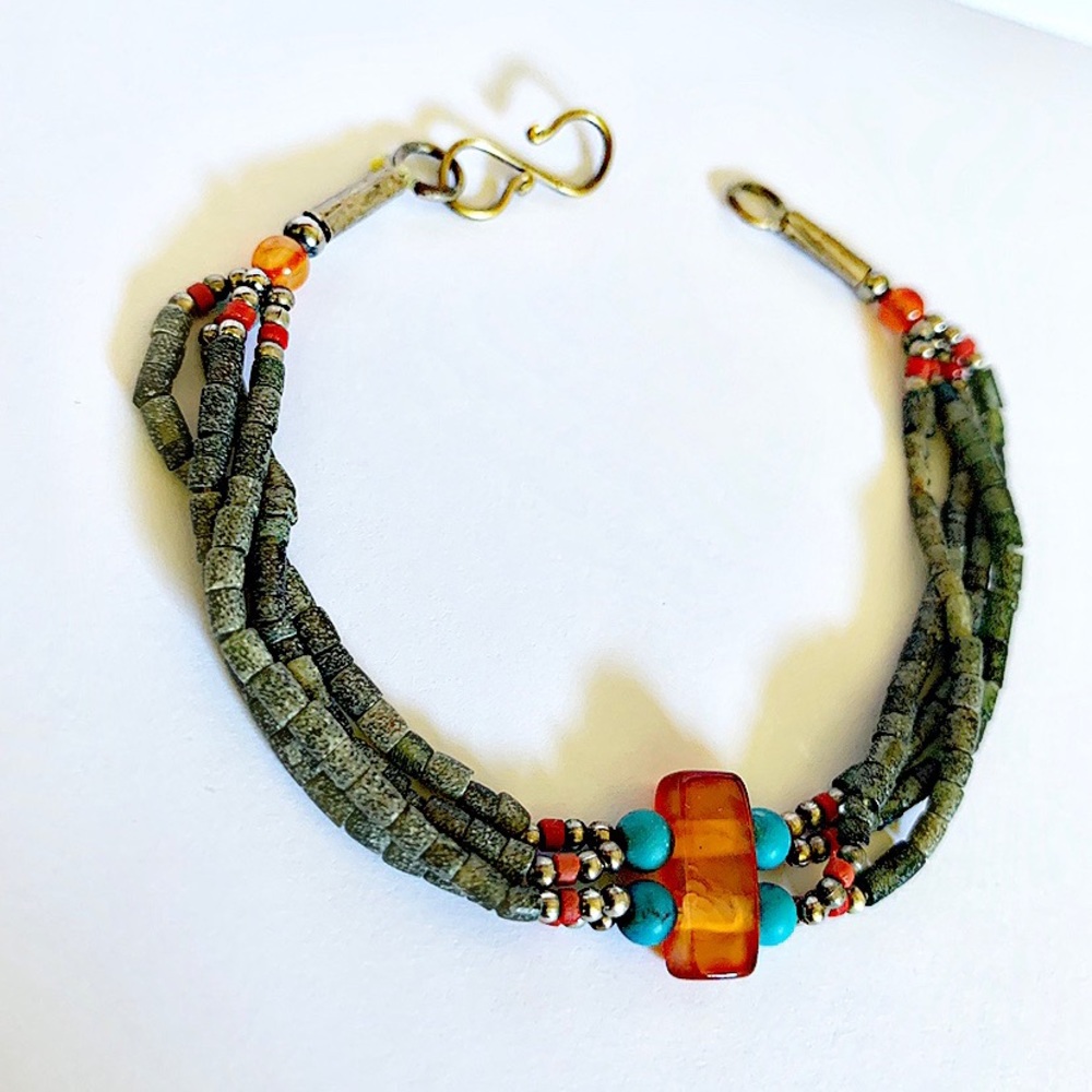 Vintage Liquid Silver Beaded Bracelet